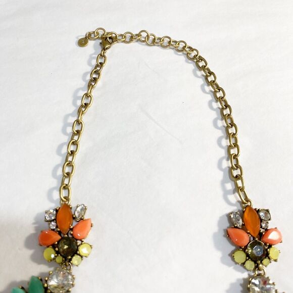 Stella & Dot Elodie Necklace Multicolor Coral Orange Blue Green Boho Festival - Picture 5 of 8